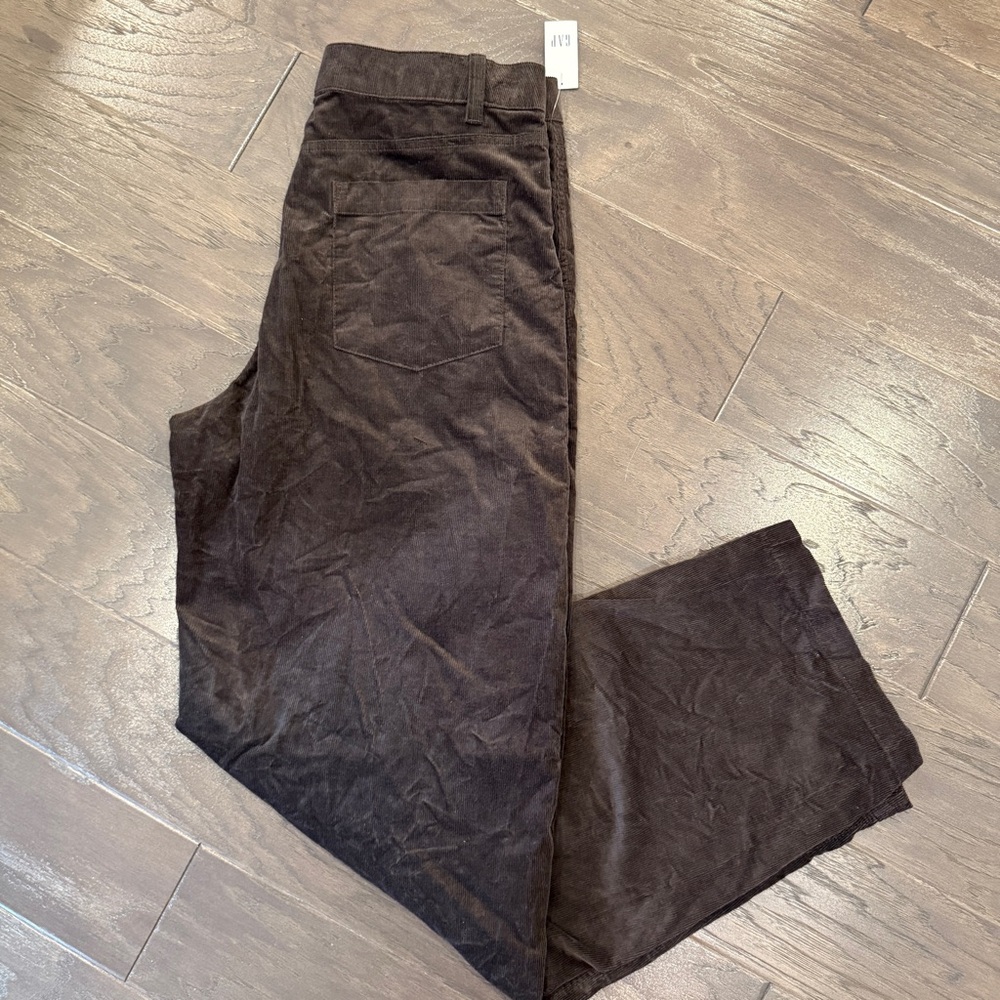 NWT GAP 365 High Rise Corduroy Trouser Pants – Size 8 Tall, Brown